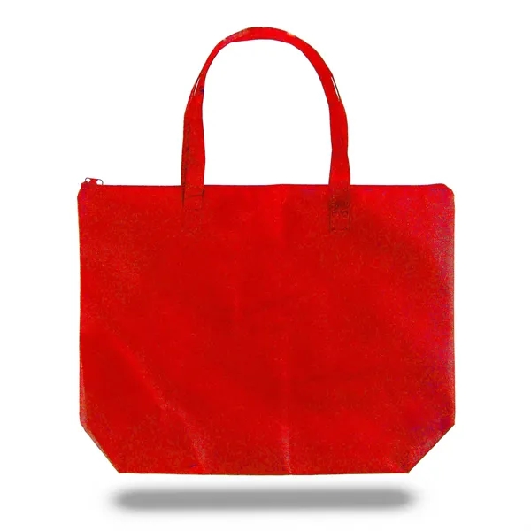 Zippered Non Woven Tote Bag with self handles and a top... from ASI 90859 Tempo Industries Inc