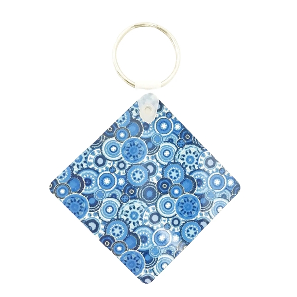 Diamond shaped MDF keychain plus free sublimation heat transfer printing in... from ASI 37218 Athena Promo (tm)