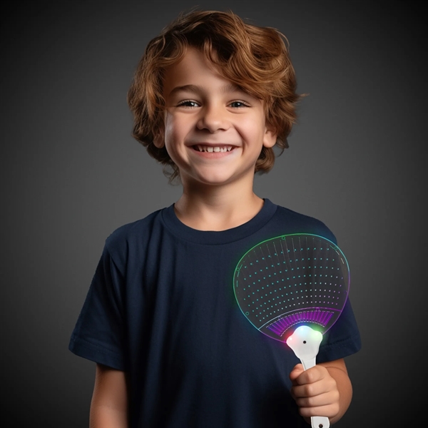 10 3/4" hand fan with three bright LED lights and seven... from ASI 42016 Brighter Promotions Inc