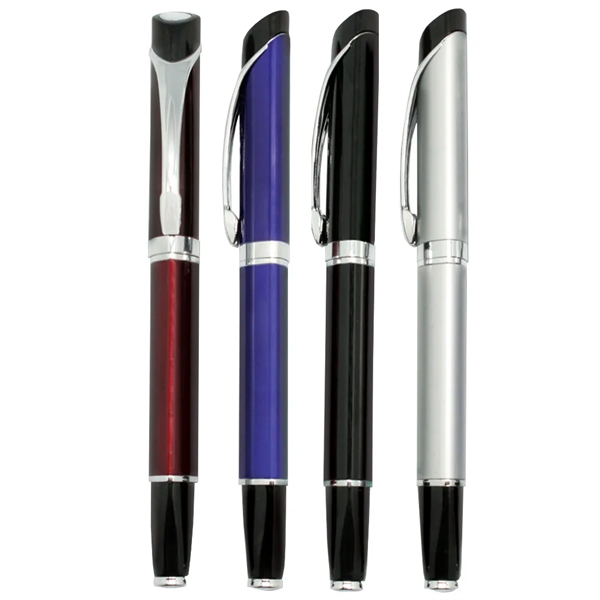 Metal cap-off roller-ball pen with chrome accents and clips.... from ASI 31517 Admart Products