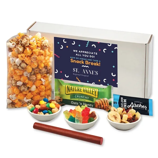 white shipper filled with energy boosting snacks and treats... from ASI 68680 Maple Ridge Farms Inc