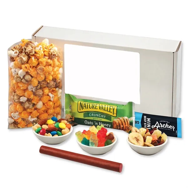white shipper filled with energy boosting snacks and treats... from ASI 68680 Maple Ridge Farms Inc