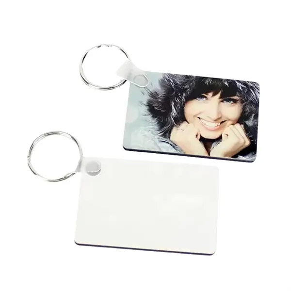 Rectangle shaped MDF keychain plus free sublimation heat transfer printing in... from ASI 37218 Athena Promo (tm)