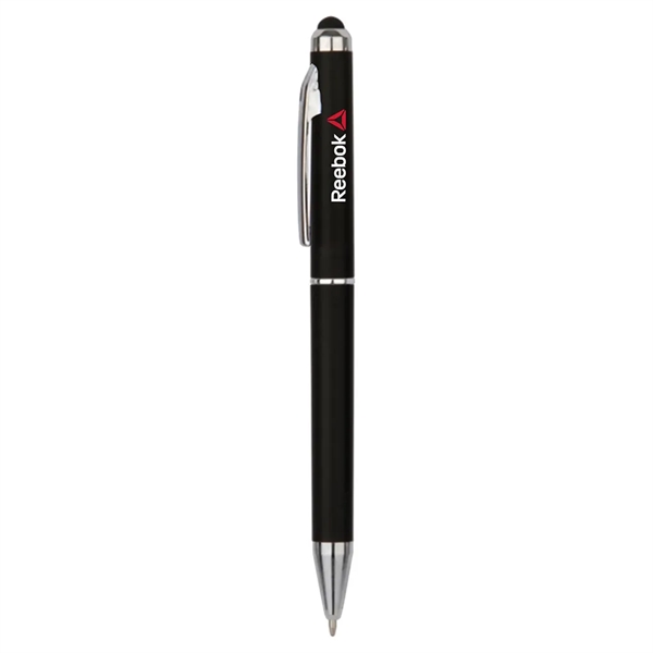 Metal twist action ballpoint pen with stylus top... from ASI 31517 Admart Products