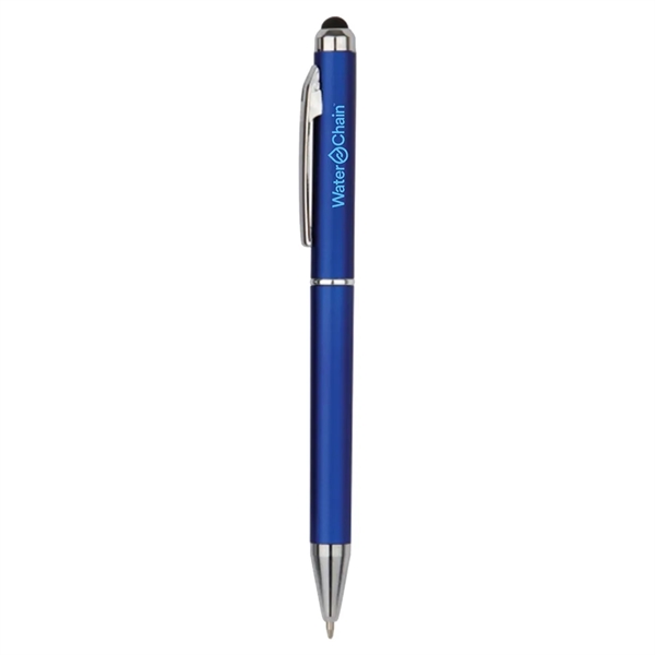Metal twist action ballpoint pen with stylus top... from ASI 31517 Admart Products