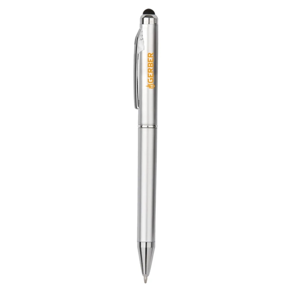 Metal twist action ballpoint pen with stylus top... from ASI 31517 Admart Products