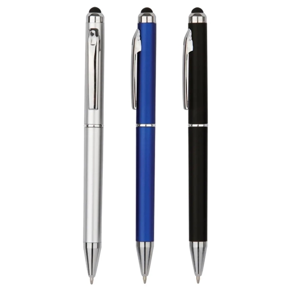 Metal twist action ballpoint pen with stylus top... from ASI 31517 Admart Products