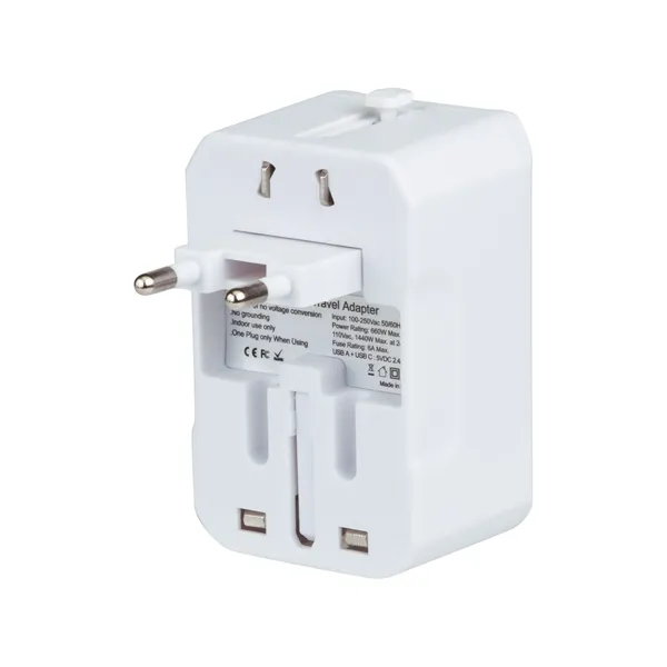 Universal Adapter w/ USB-A & USB-C Ports.... from ASI 46755 Cosmo Promos