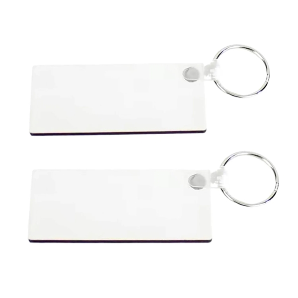 Rectangle shaped MDF keychain plus free sublimation heat transfer printing in... from ASI 37218 Athena Promo (tm)