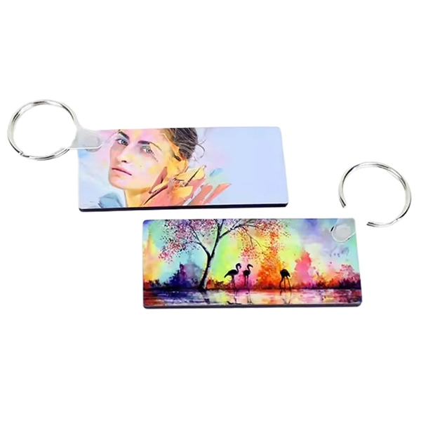 Rectangle shaped MDF keychain plus free sublimation heat transfer printing in... from ASI 37218 Athena Promo (tm)