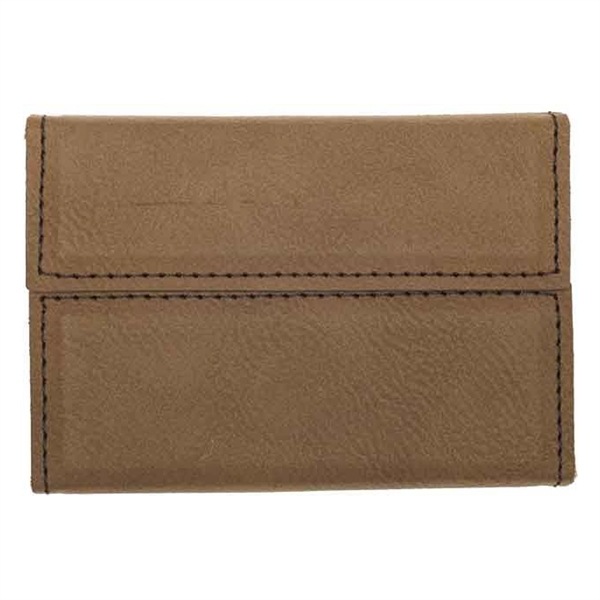 3 3/4" x 2 3/4" x 9/16" dark brown leatherette business... from ASI 74601 Calico