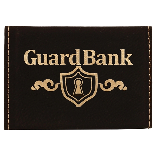 3 3/4" x 2 3/4" x 9/16" black leatherette business card... from ASI 74601 Calico