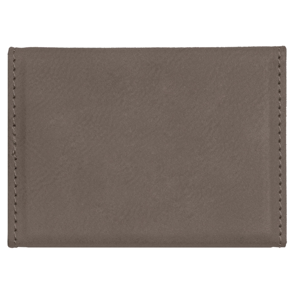 3 3/4" x 2 3/4" x 9/16" gray leatherette business card... from ASI 74601 Calico