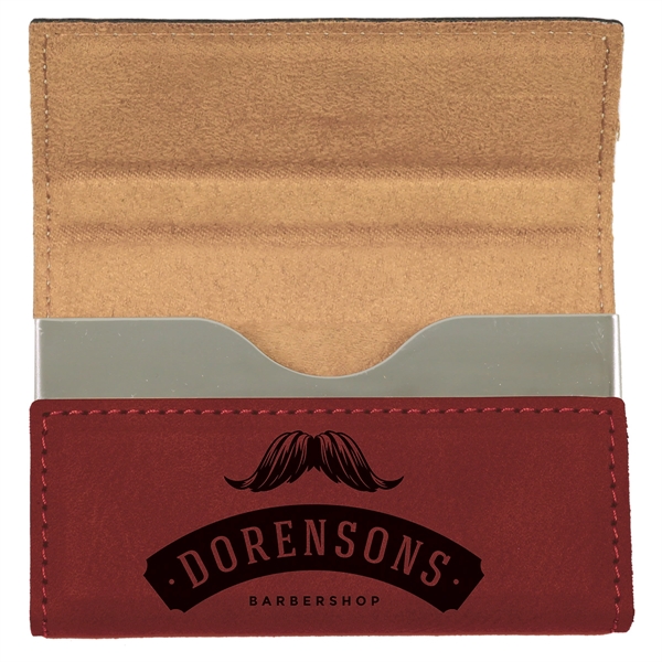 3 3/4" x 2 3/4" x 9/16" rose leatherette business card... from ASI 74601 Calico