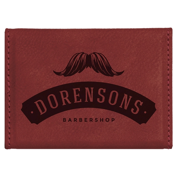 3 3/4" x 2 3/4" x 9/16" rose leatherette business card... from ASI 74601 Calico