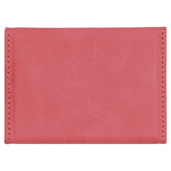 3 3/4" x 2 3/4" x 9/16" pink leatherette business card... from ASI 74601 Calico