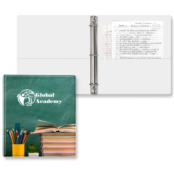 1" Round three ring binder made of vinyl with front and... from ASI 54040 Fey Promo / Fey Binders and Organization Solutions