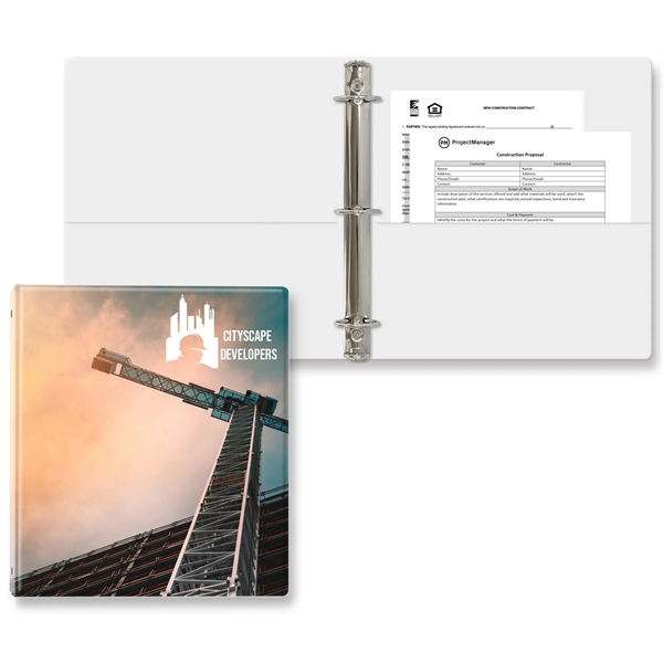 1 1/2" Round three ring binder made of vinyl with front... from ASI 54040 Fey Promo / Fey Binders and Organization Solutions