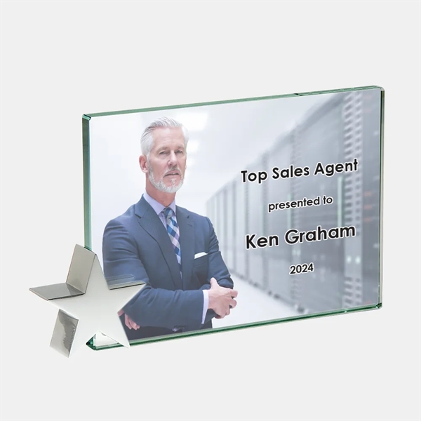 Honor corporate excellence/celebrate milestone achievement with this Color Photo Imprint Jade... from ASI 47791 Best Deal Awards