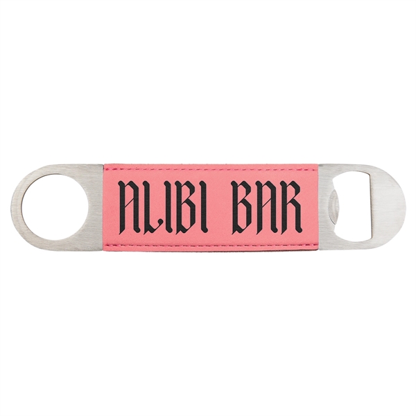 1 1/2" x 7" x 1/8" stainless steel and pink leatherette... from ASI 74601 Calico