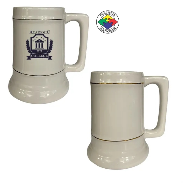 28oz Stein with Metallic Bands and Square Handle, spot color. Available... from ASI 80093 Pyrographics / Pyrographics Line