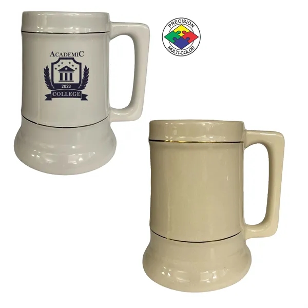 28oz Stein with Metallic Bands and Square Handle, spot color. Available... from ASI 80093 Pyrographics / Pyrographics Line