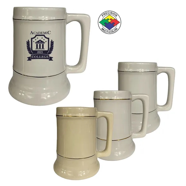 28oz Stein with Metallic Bands and Square Handle, spot color. Available... from ASI 80093 Pyrographics / Pyrographics Line