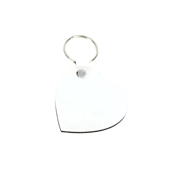 Heart shaped MDF keychain plus free sublimation heat transfer printing in... from ASI 37218 Athena Promo (tm)