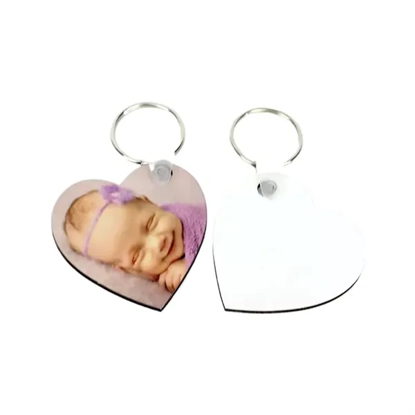 Heart shaped MDF keychain plus free sublimation heat transfer printing in... from ASI 37218 Athena Promo (tm)