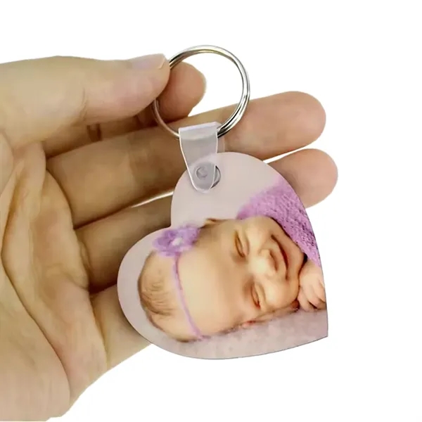 Heart shaped MDF keychain plus free sublimation heat transfer printing in... from ASI 37218 Athena Promo (tm)