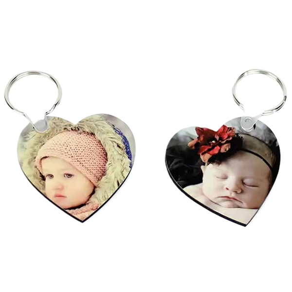 Heart shaped MDF keychain plus free sublimation heat transfer printing in... from ASI 37218 Athena Promo (tm)