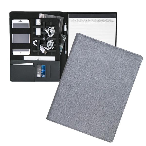 Linen cover tech accessory organizer portfolio notebook.... from ASI 31517 Admart Products / Admart Line