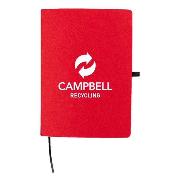 80 page notebook with rPET felt cover, bookmark and elastic pen... from ASI 61125 Hit Promotional Products / Hit®