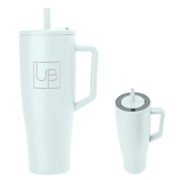 40 oz. insulated stainless steel tumbler with lid, straw and handle.... from ASI 61125 Hit Promotional Products / Hit®