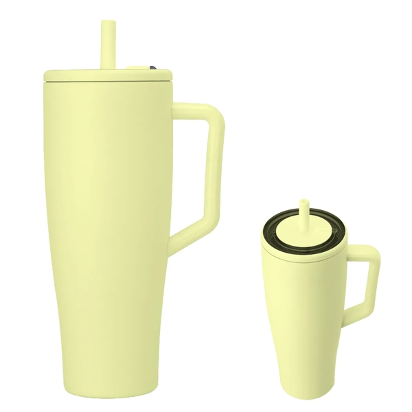 40 oz. insulated stainless steel tumbler with lid, straw and handle.... from ASI 61125 Hit Promotional Products / Hit®