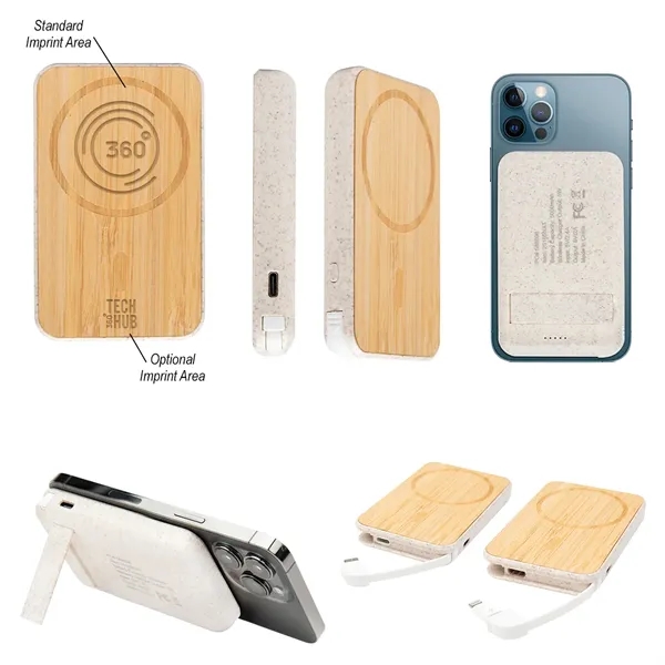 Bamboo wireless charger power bank.... from ASI 61125 Hit Promotional Products / Hit®