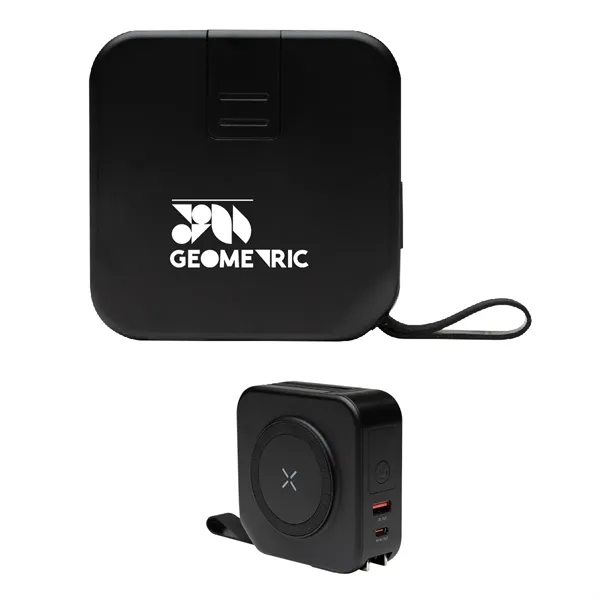 5-in-1 device with wall charger, wireless charger, power bank, charging cable... from ASI 61125 Hit Promotional Products / Hit®