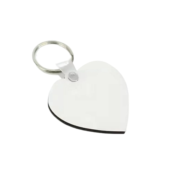 Heart shaped MDF keychain plus free sublimation heat transfer printing in... from ASI 37218 Athena Promo (tm)