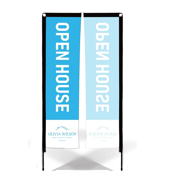 71" x 28" rectangular polyester flutter flag with rotating pole install... from ASI 36558 Aprons, Etc.