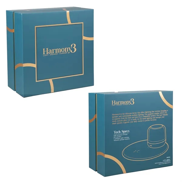 A 3-in-1 desktop phone charger, wireless speaker, and light all in... from ASI 61966 HPG / HandStands HPG Gold