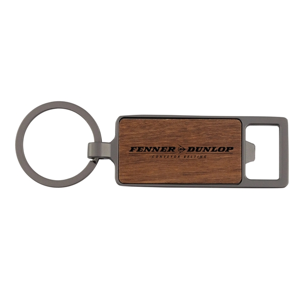 1" x 4" wood and zinc alloy keychain with one sided,... from ASI 52263 EMT