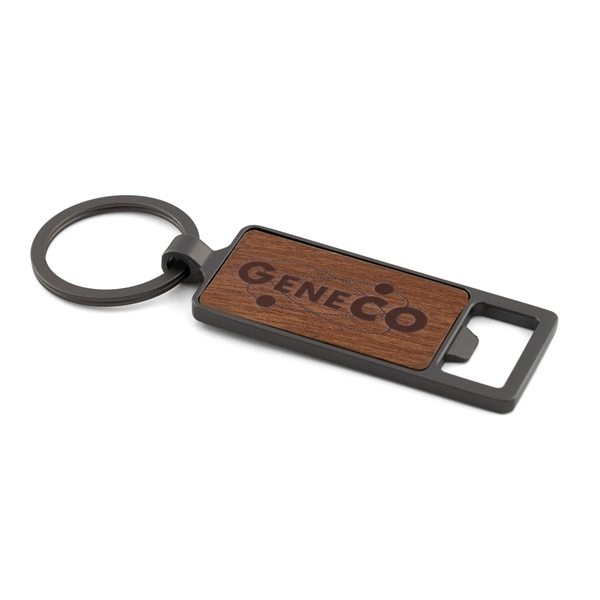1" x 4" wood and zinc alloy keychain with one sided,... from ASI 52263 EMT