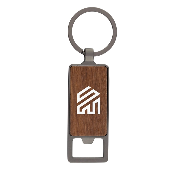 1" x 4" wood and zinc alloy keychain with one sided,... from ASI 52263 EMT