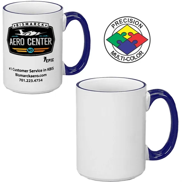 15oz White El Grande Mug Handle & Halo. Color accents available... from ASI 80093 Pyrographics / Pyrographics Line