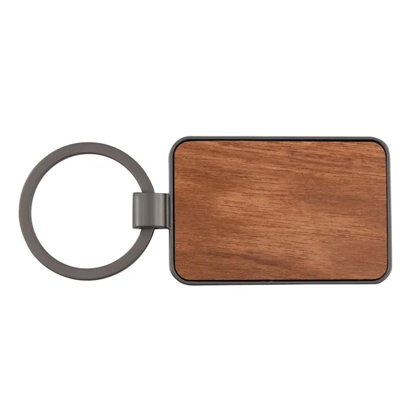 3" x 1.4" die cast metal key tag with wood inlay... from ASI 52263 EMT