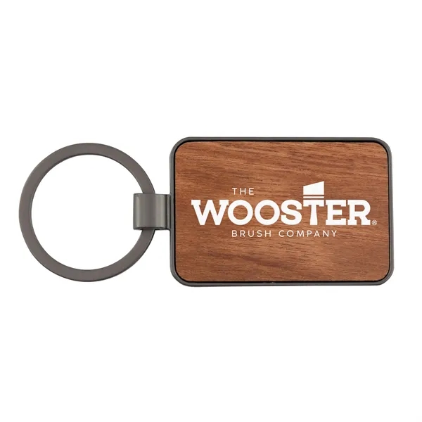 3" x 1.4" die cast metal key tag with wood inlay... from ASI 52263 EMT