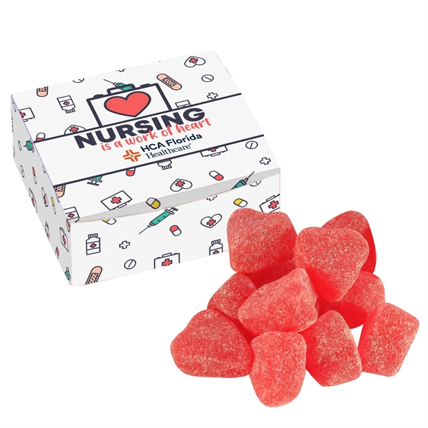 Nurse's week candy confections box with sugar dusted jelly hearts (2.5... from ASI 71685 Midnite Snax®