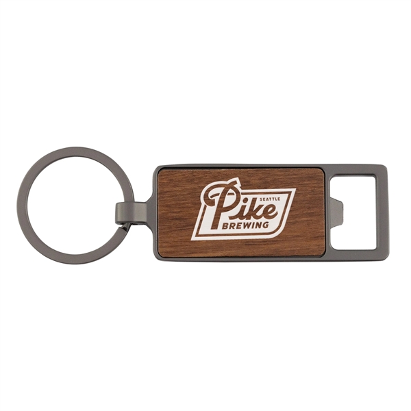 1" x 4" wood and zinc alloy keychain with one sided,... from ASI 52263 EMT
