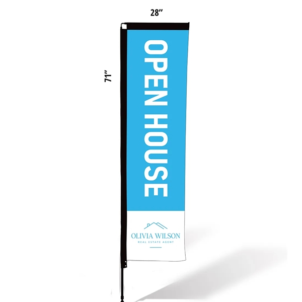 71" x 28" polyester rectangular flutter flag with rotating pole and... from ASI 36558 Aprons, Etc.