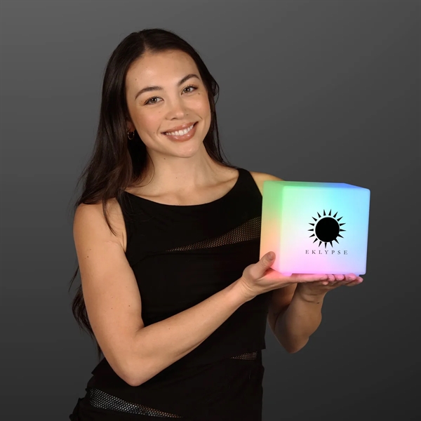Blank or imprinted. 6" Mid-Size Light Cube, Remote Controlled Decor... from ASI 34194 ALightPromos / Alight Promotional Products